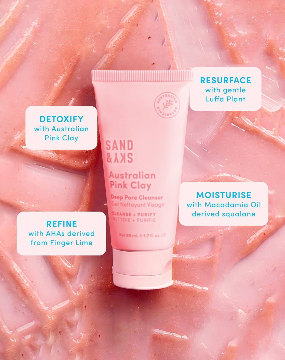 Australian Pink Clay Deep Pore Cleanser Deluxe Travel Size